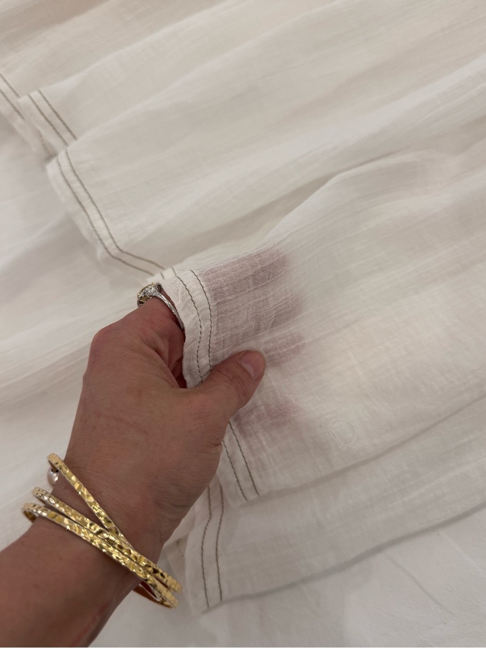 Sundance Off-White Cotton Gauze Blouse - Picture 8 of 8